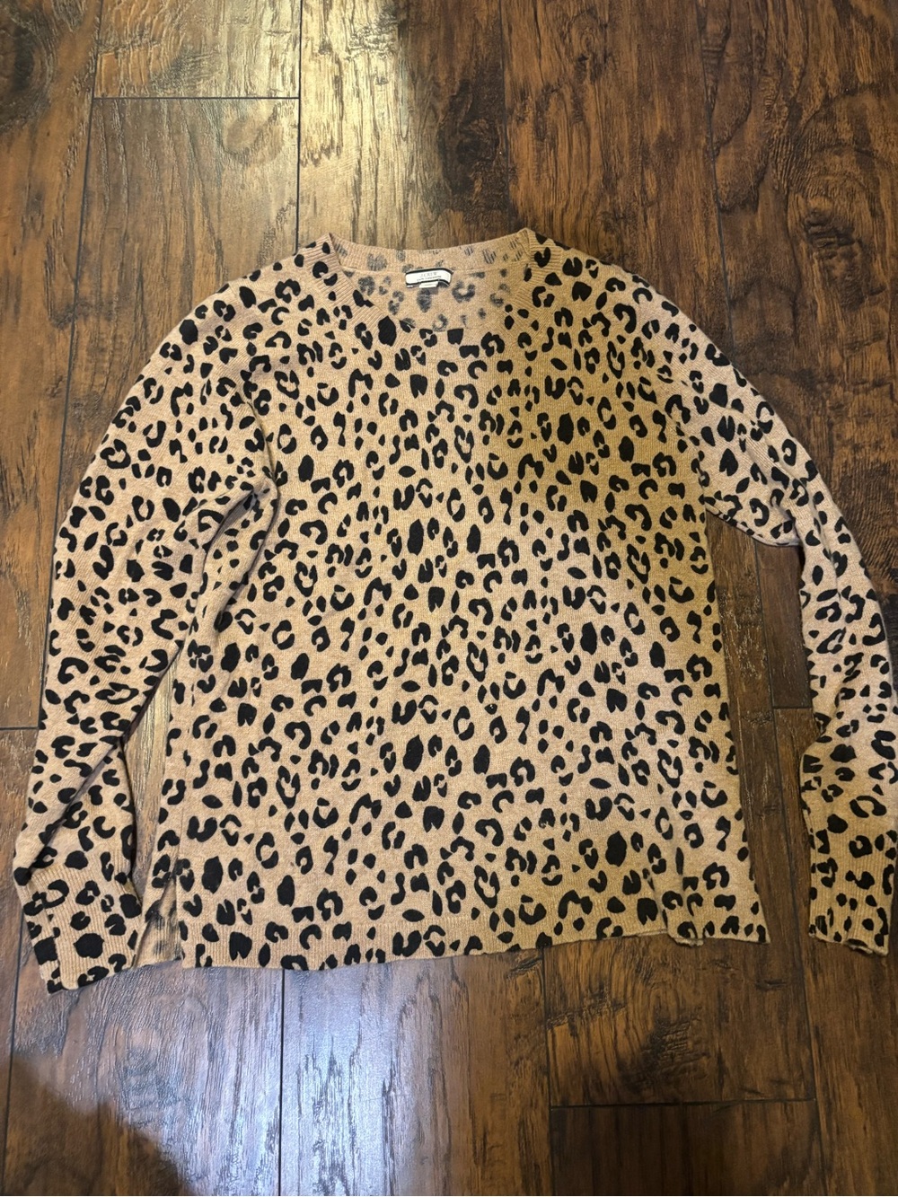 J. Crew Leopard Print Cashmere Sweater - Tan & Black